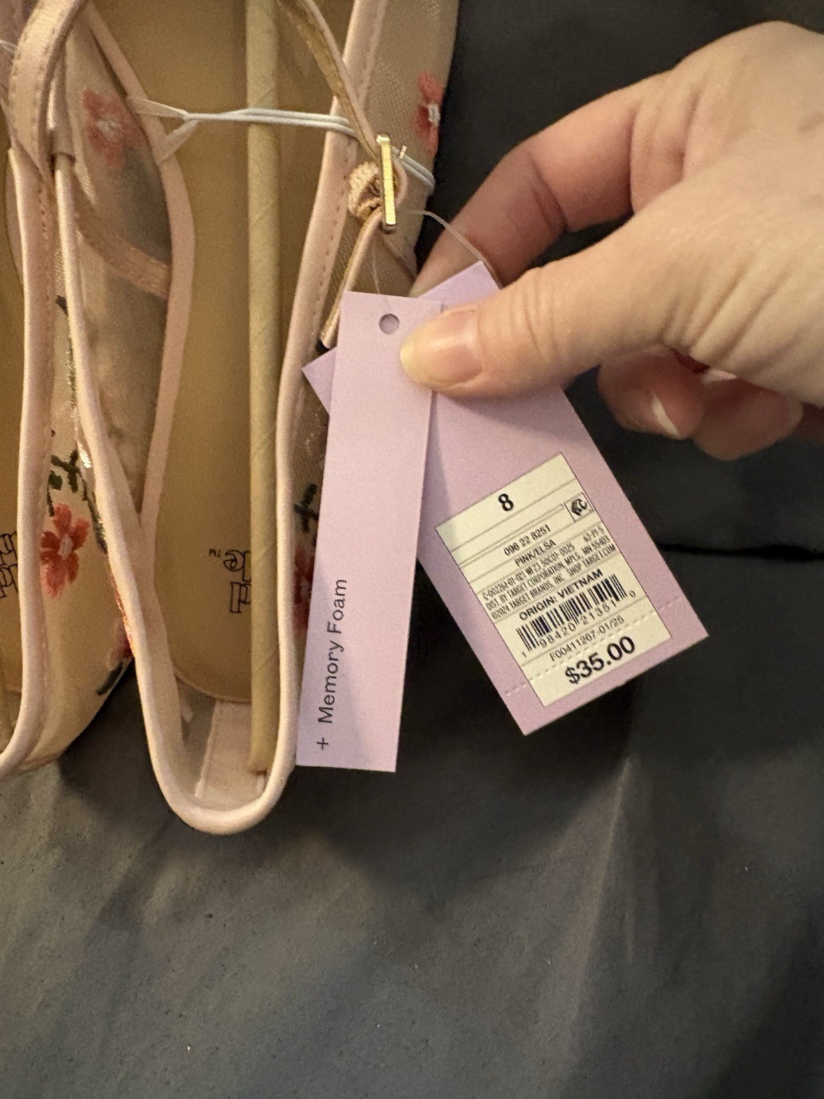 NWT Size 8 Wild Fable SKU SDR Flat Ballet Shoes With Floral Print Buckle Closure