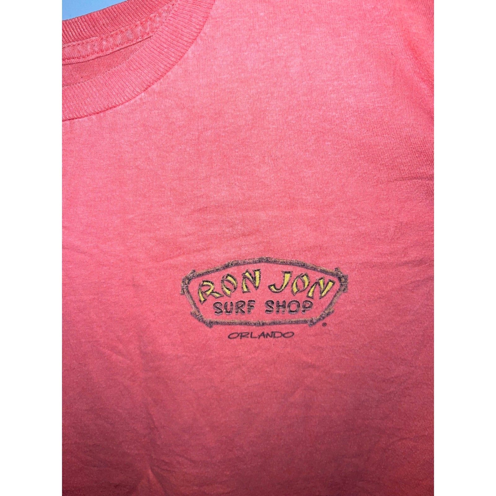 Ron Jon Surf Shop Orlando Graphic T-Shirt Coral Orange Tropical Birds Mens L