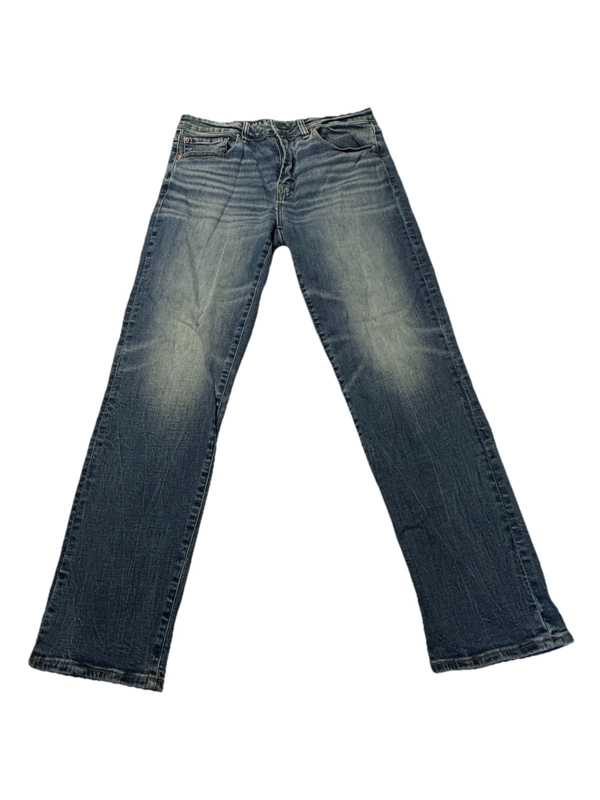 American Eagle AirFlex+ Mens Jeans 32×32 Straight Leg Stretch Denim Medium Wash