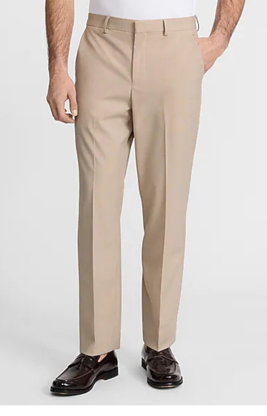 New Express Men Classic Khaki Suit Pants with Stretch Size 28 x 30