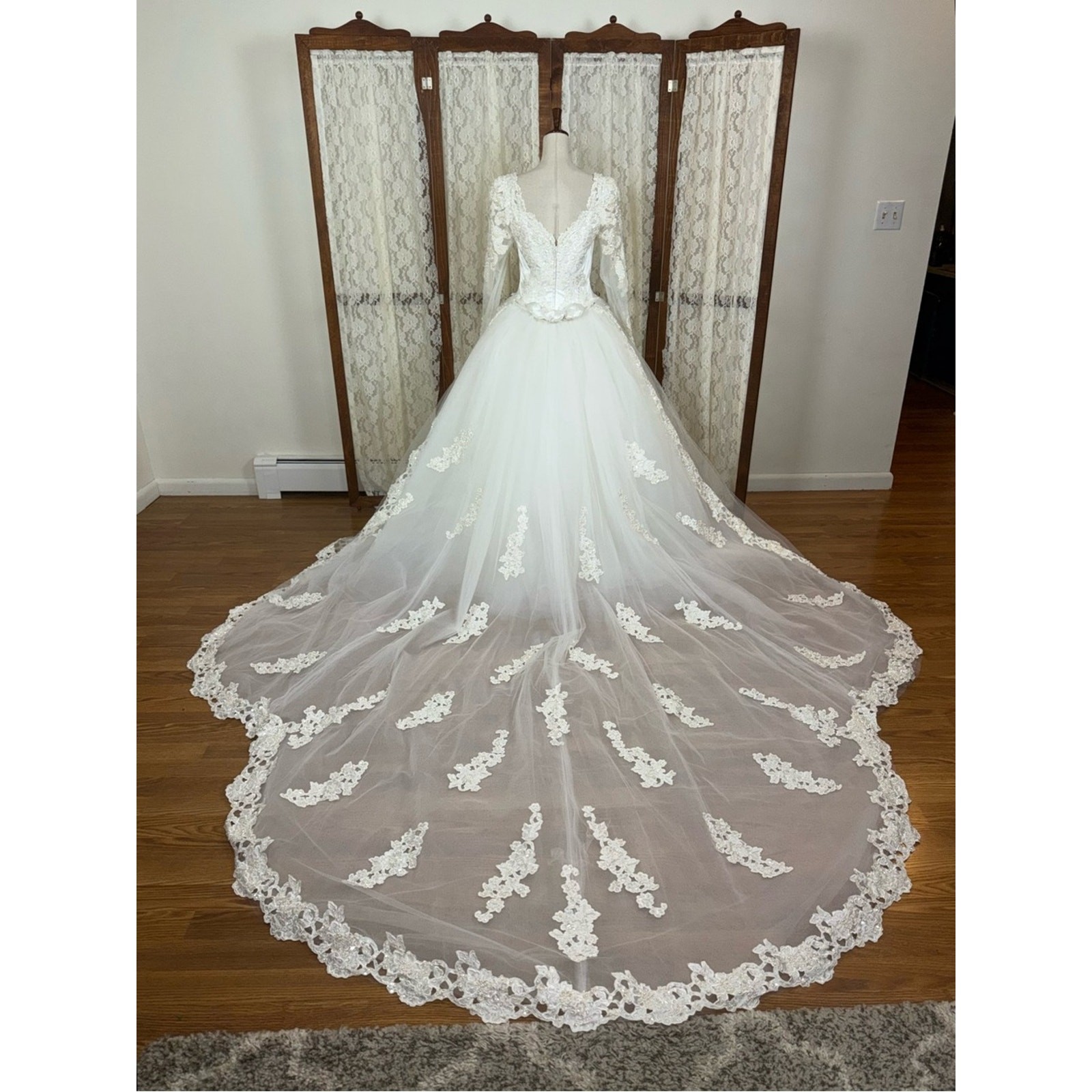 Stunning Vintage 90s Mori Lee Cathedral Length Wedding Gown
