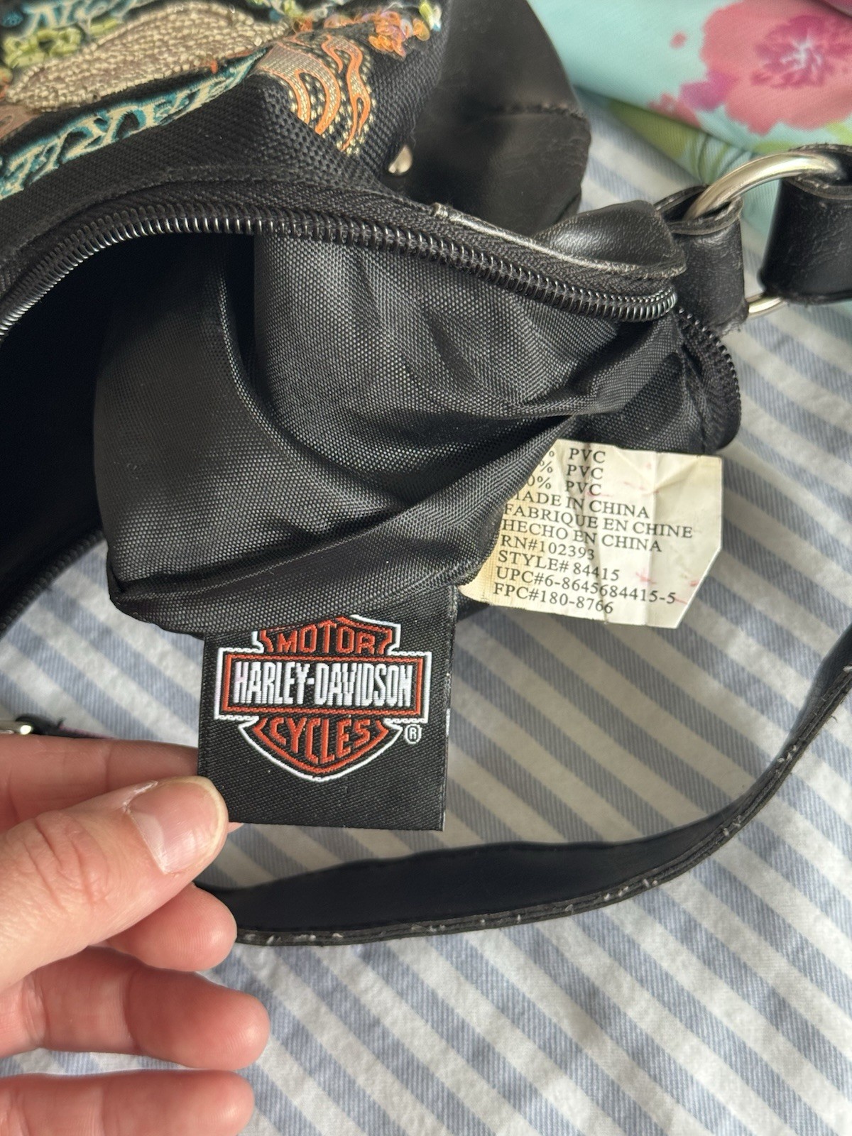 Vintage Y2K Harley Davidson Studded Crescent Bag Purse Style 84415 Rare