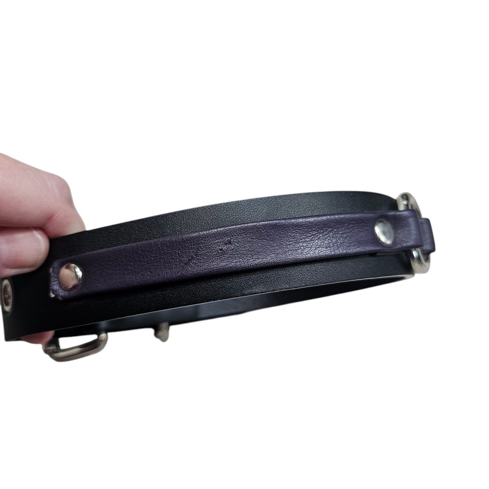 Funk Plus Choker Collar Buckle O-Ring Studded Black Purple Men’s