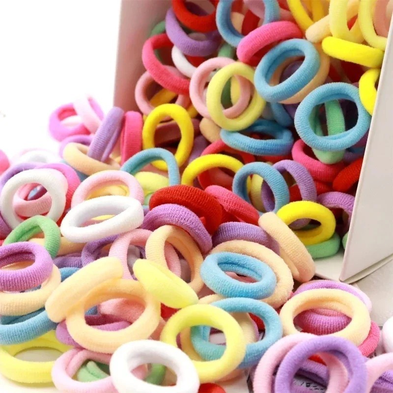 200 PCS Elastic Hair Ties Band Rope Ponytail Scrunchies Hair Holder for Girls