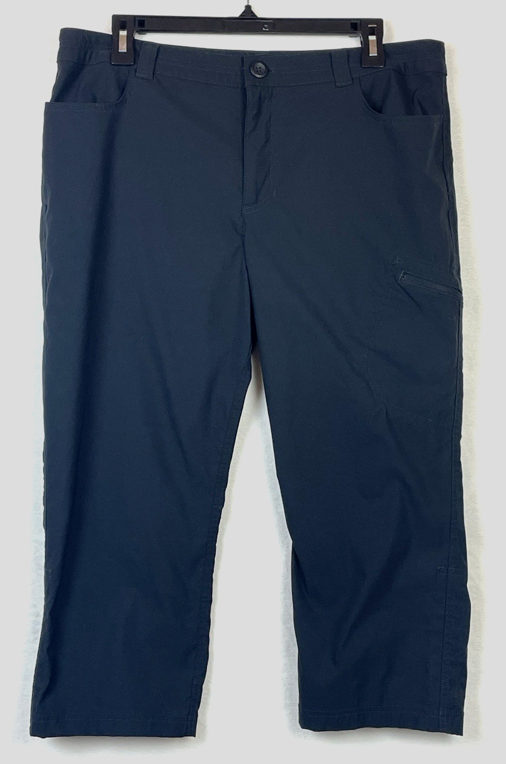 Eddie Bauer Rainier Capri Pants Womens 12 Cropped Stretch Hiking Outdoors Black