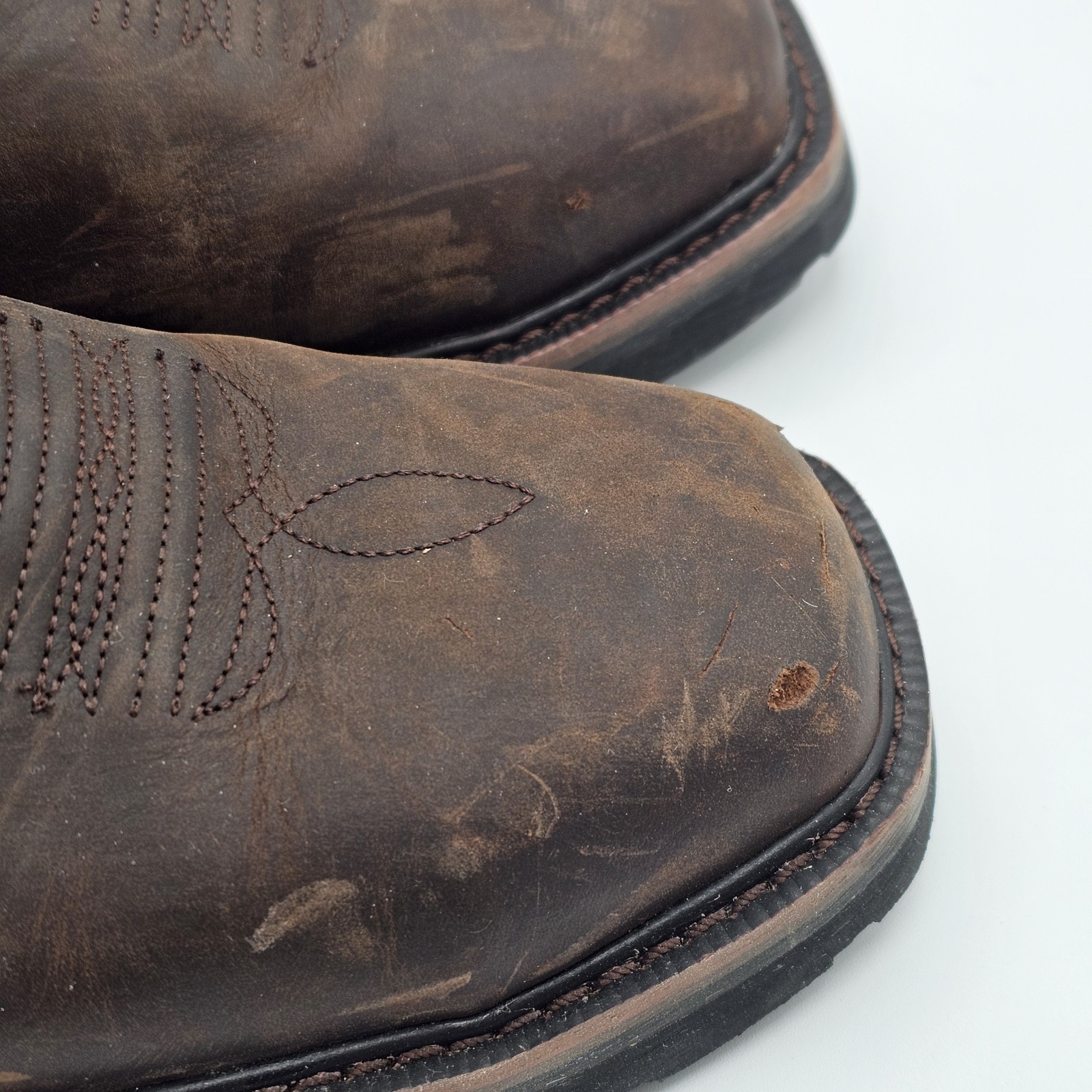 Wolverine Western Work Boots Men’s 8.5EW Brown Leather Safety Toe Cowboy