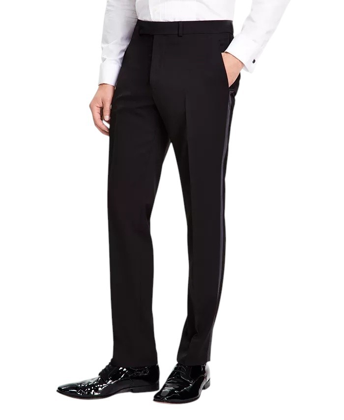 Kenneth Cole Mens Slim fit 2 Piece Tuxedo Suit 38 R / 31 Waist Black Solid