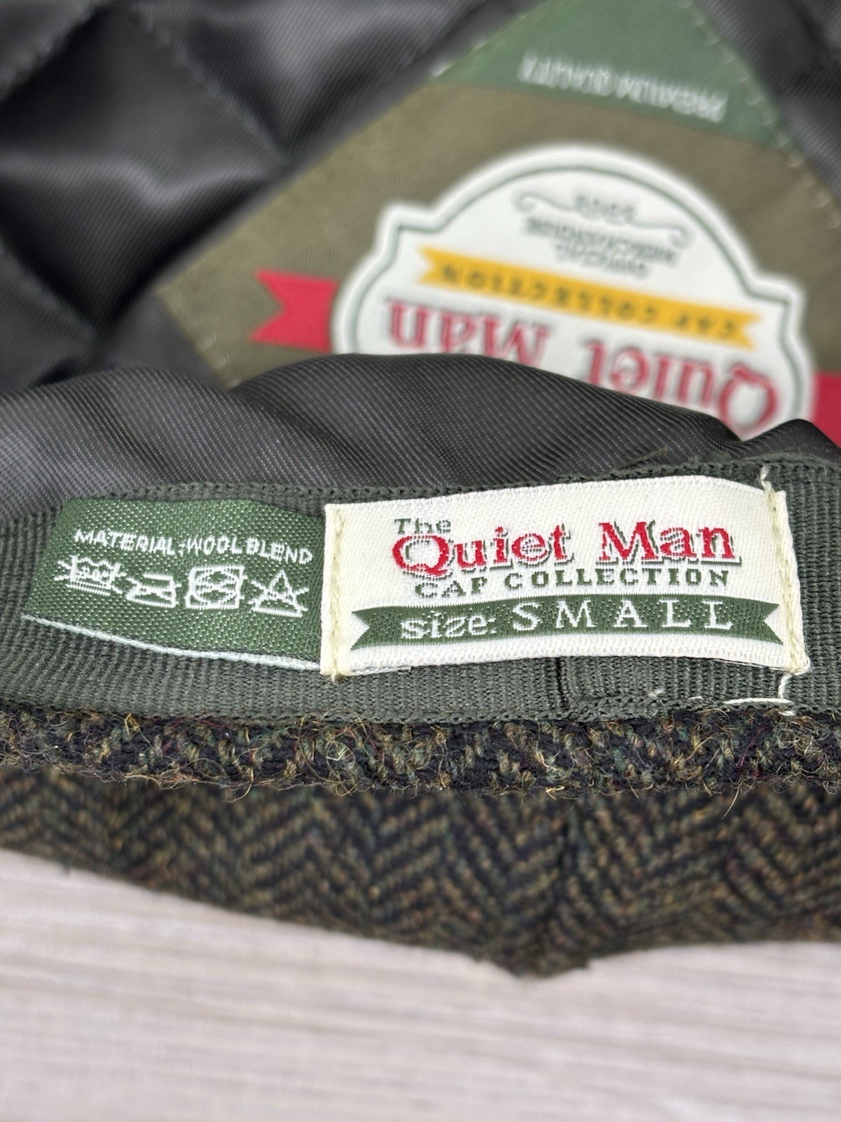 The Quiet Man Cap Collection Size Small Green Wool Blend