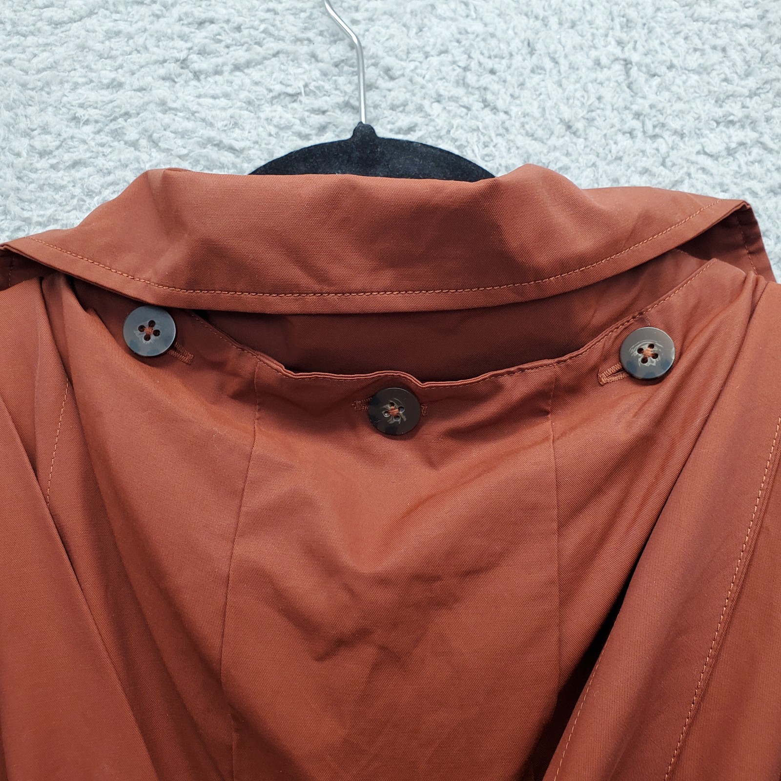 CALIA Rain Wind Trench Coat Womens Medium Brown Water Repellent Removable Hood