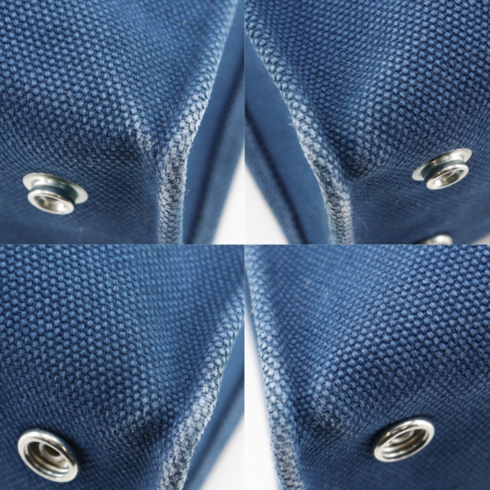 HERMES Kavasmira PM Handbag MedorHardware Navy blue canvas unisex