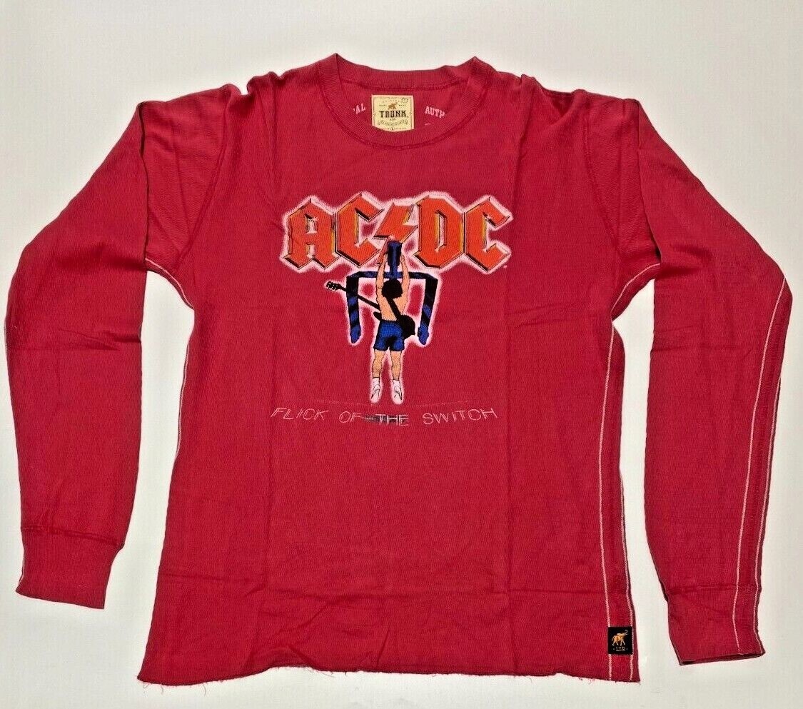 Men’s Trunk LTD ACDC ANGUS YOUNG Thermal Long Sleeve T-Shirt L Red