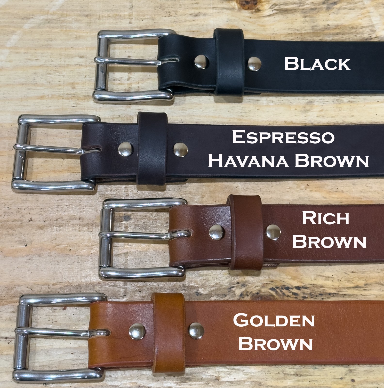 Handmade 1.5” Hermann Oak English Bridle Leather Belt – Full Grain USA Made