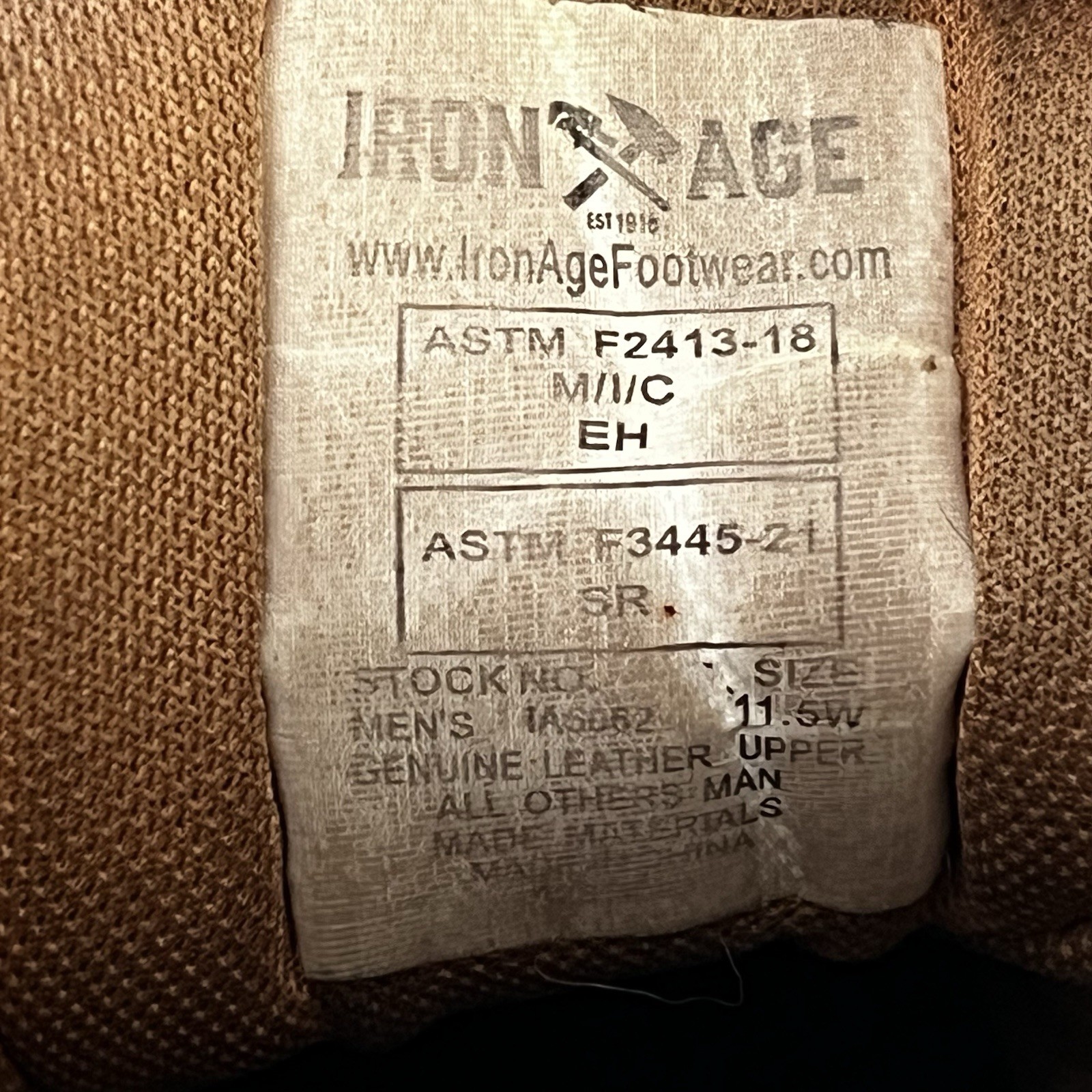 Iron Age Mens Steel Toe Waterproof Work Boots Size 11.5 W Brown Leather