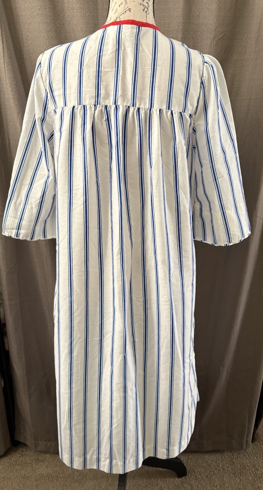 MODELS COAT Saks Fifth Avenue House Dress MuMu America’s Cup Striped Snaps 8
