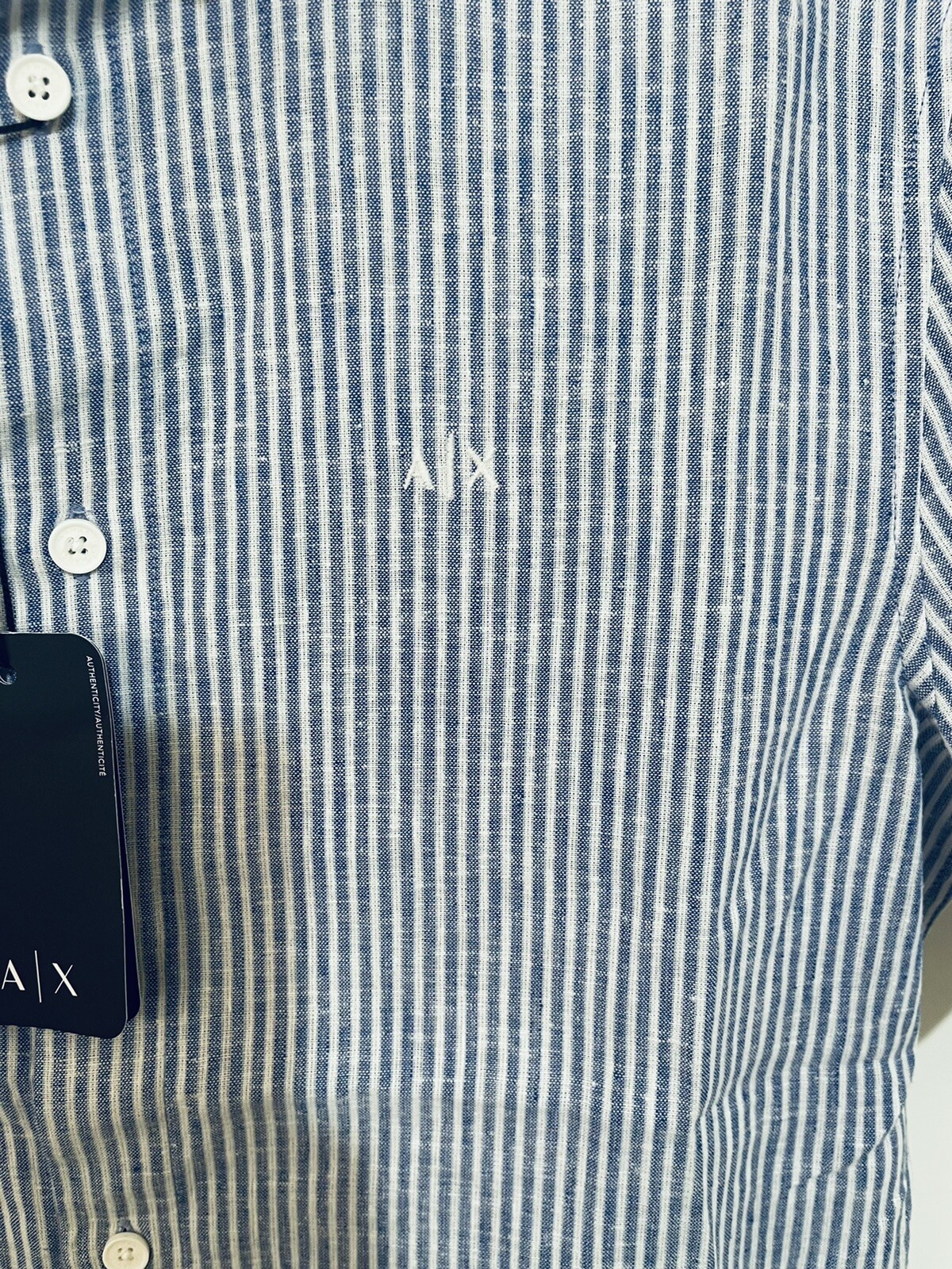 New Armani Exchange Men’s Stretch Cotton Striped Shirt