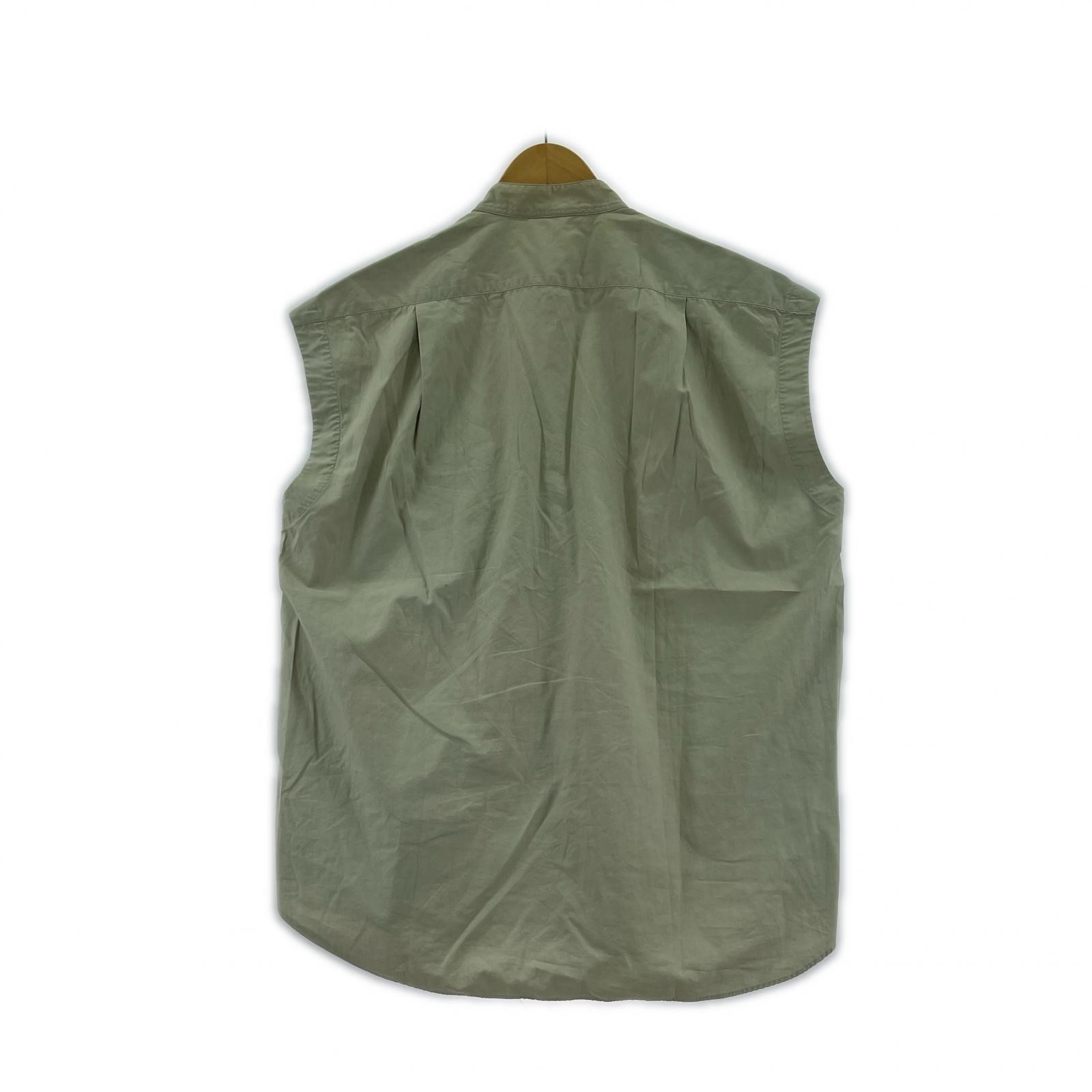 57773 AURALEE Orally Band collar sleevelessblouse size0/Pale khaki made in japan