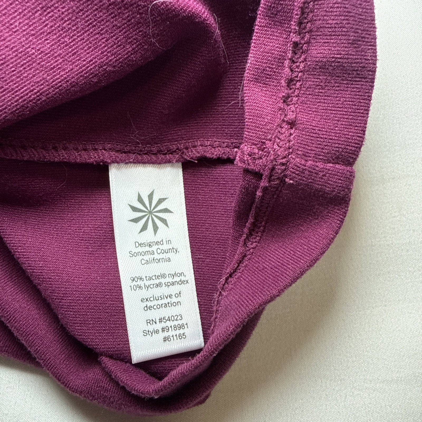 ATHLETA Suedy Lady Dress Womens MT Tall Burgundy Pockets Thumbholes Surplice EUC
