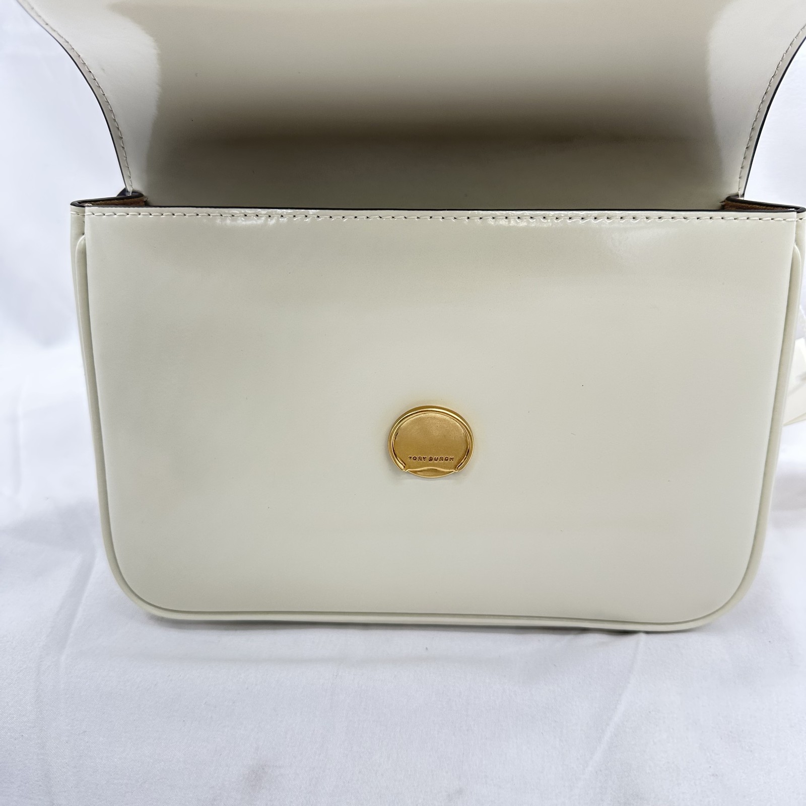 Tory Burch Womens Robinson Spazzolato Shoulder Bag Leather Shea Butter