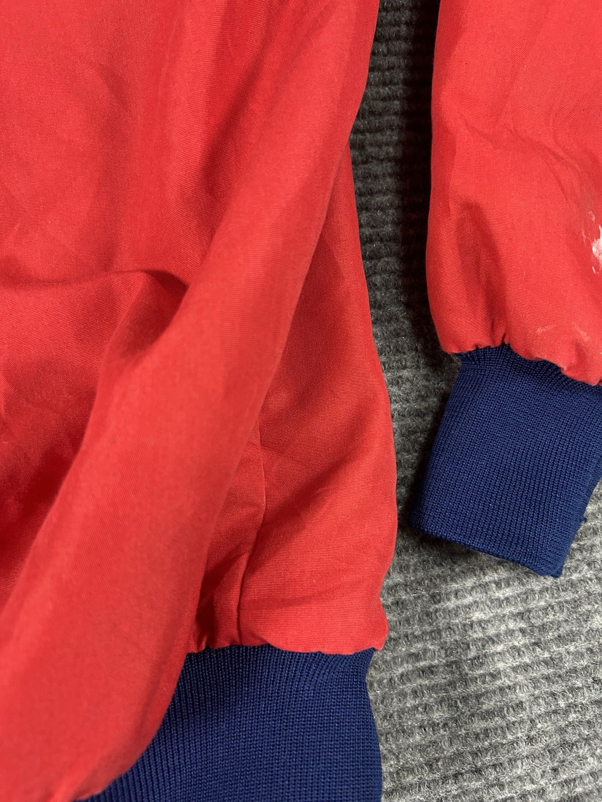VTG Sportsmaster Jacket Mens L Red Fleece Lined Bomber USA Made Workwear READ