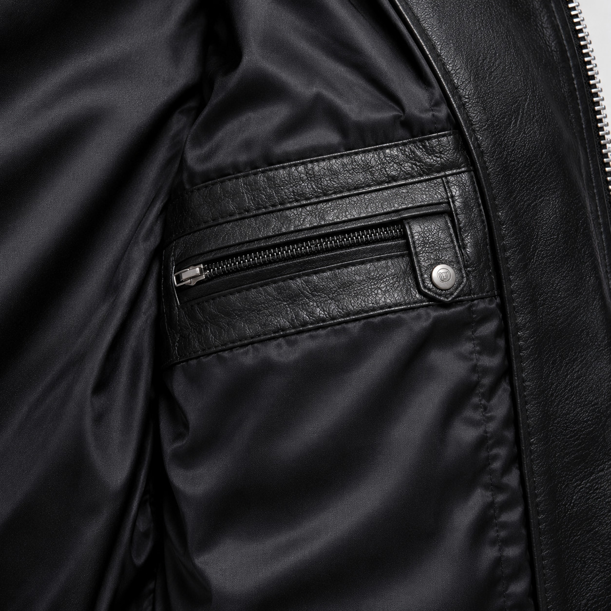 Men’s Black Leather Motorcycle Biker Jacket Red Quilted Slim Fit S-3XL