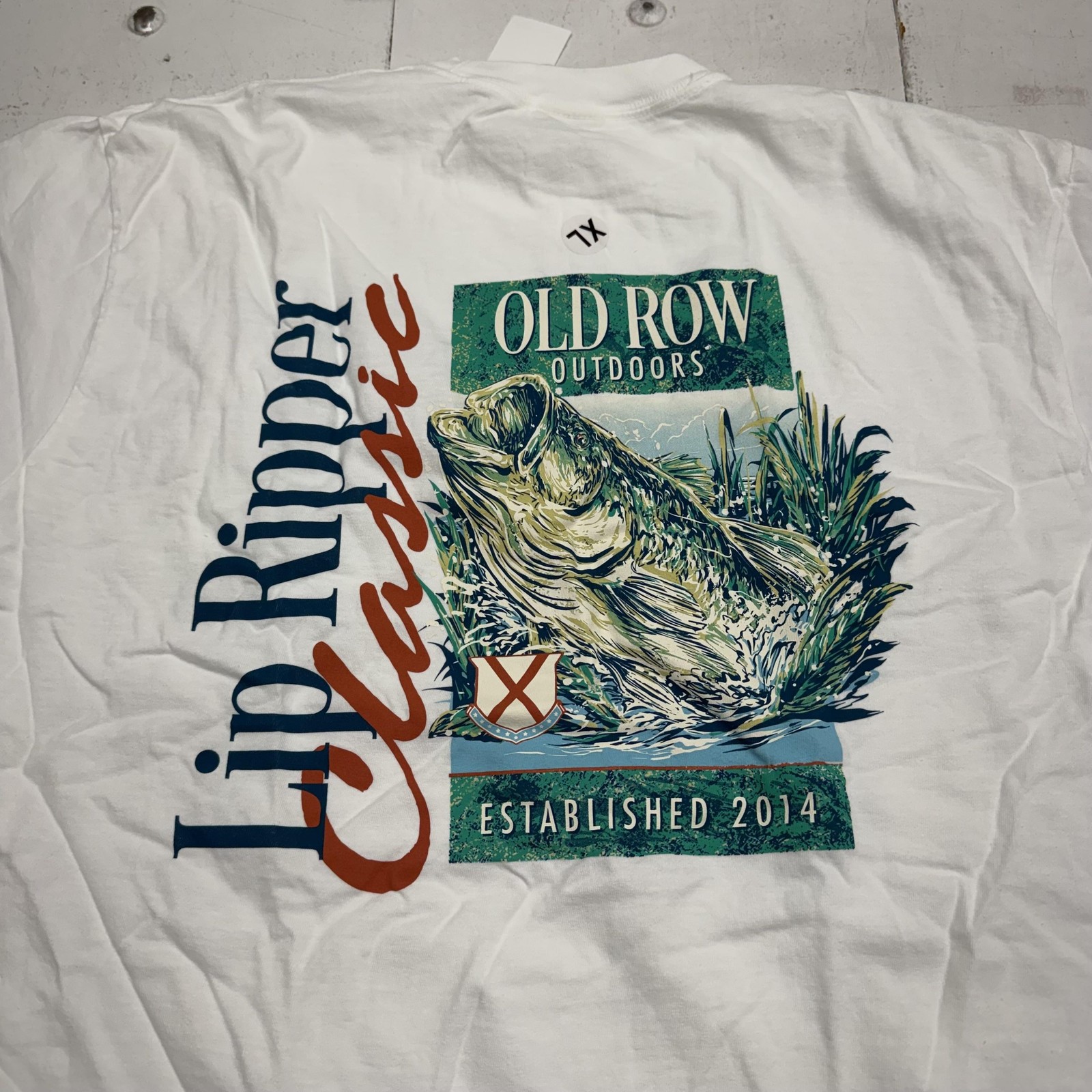 Comfort Colors Shirt Mens XL White Old Row Outdoors Lip Ripper Pocket Tee