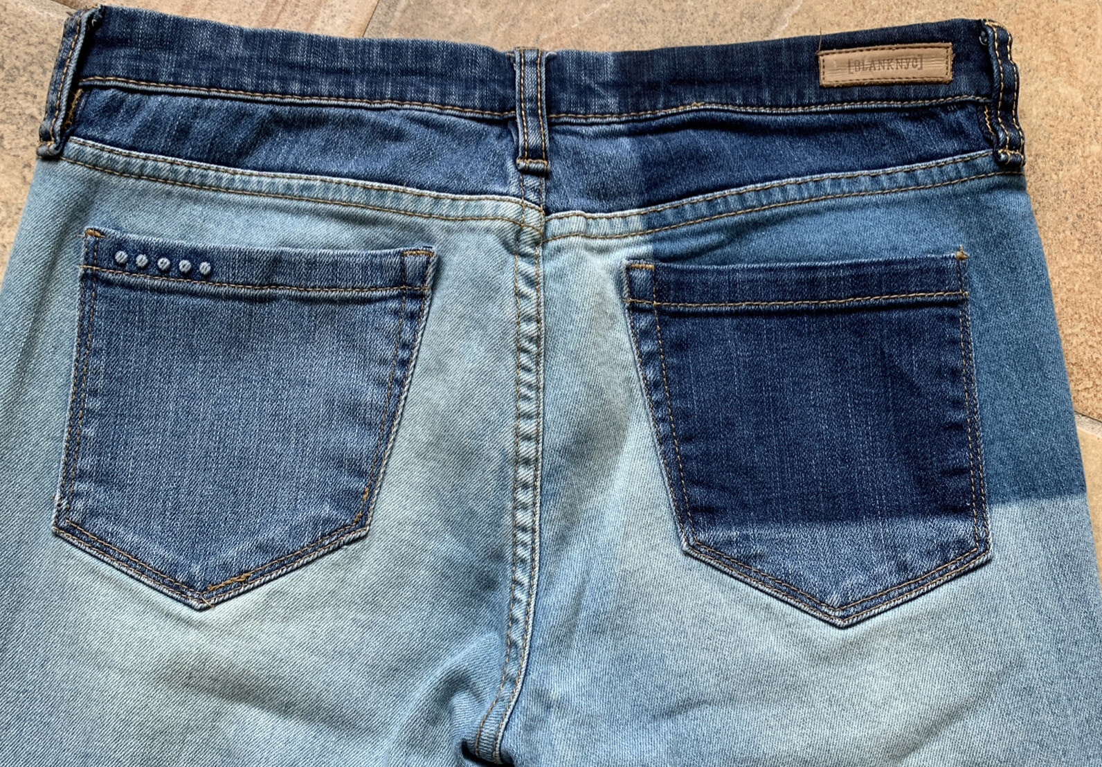 blank nyc women 27 Blue cotton blend denim skinny patchwork jeans HH