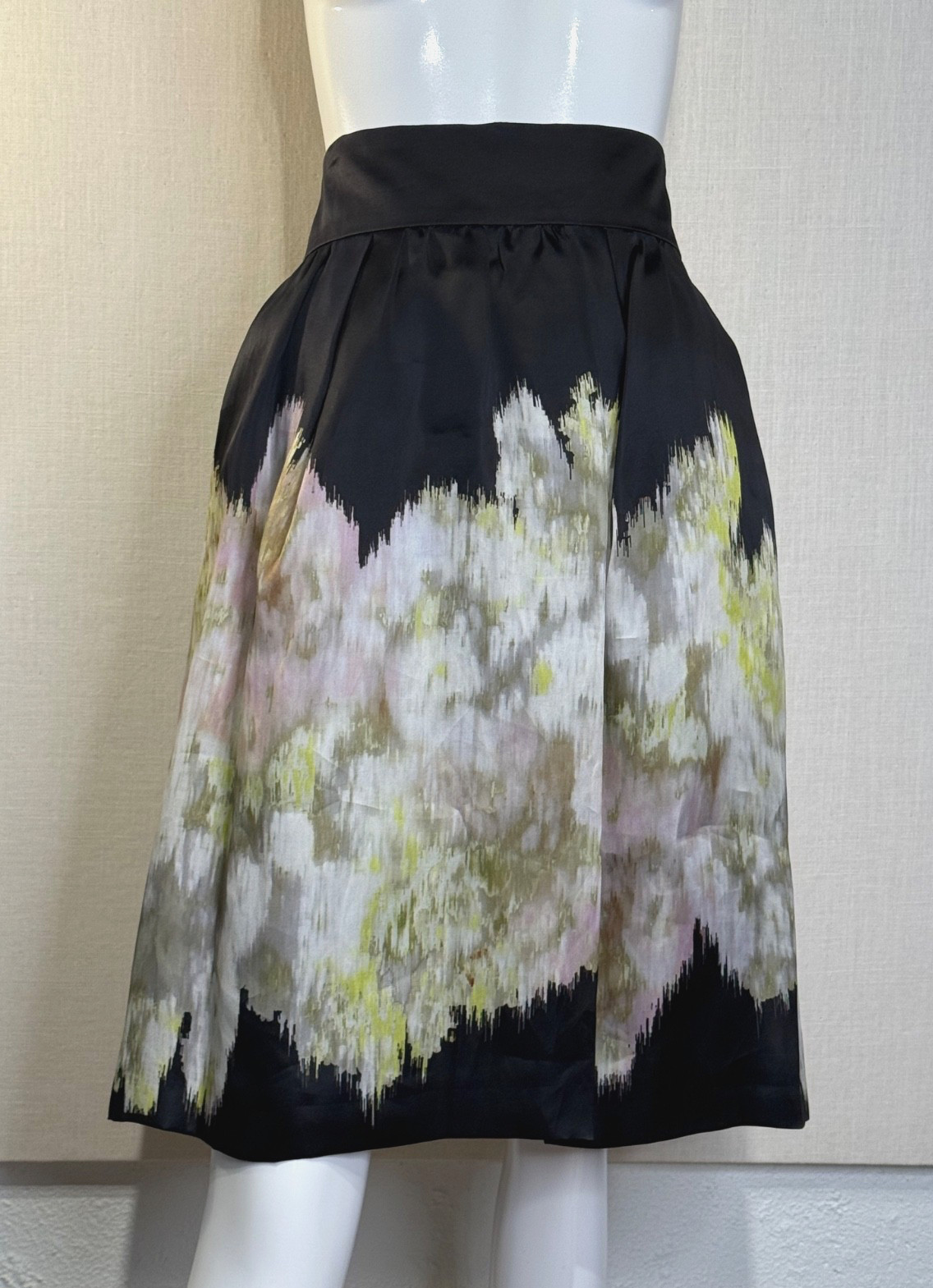 Resort 2009 Giambattista Valli Silk Knee-Length Full Skirt Size IT40, VTG 2000s