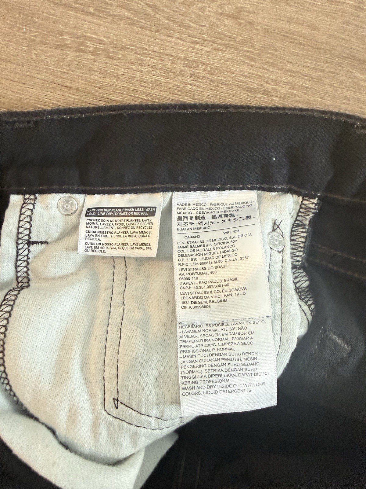 Levi’s 527 Slim Bootcut Jeans Men Size 31×34 Black Denim Pants Low Rise