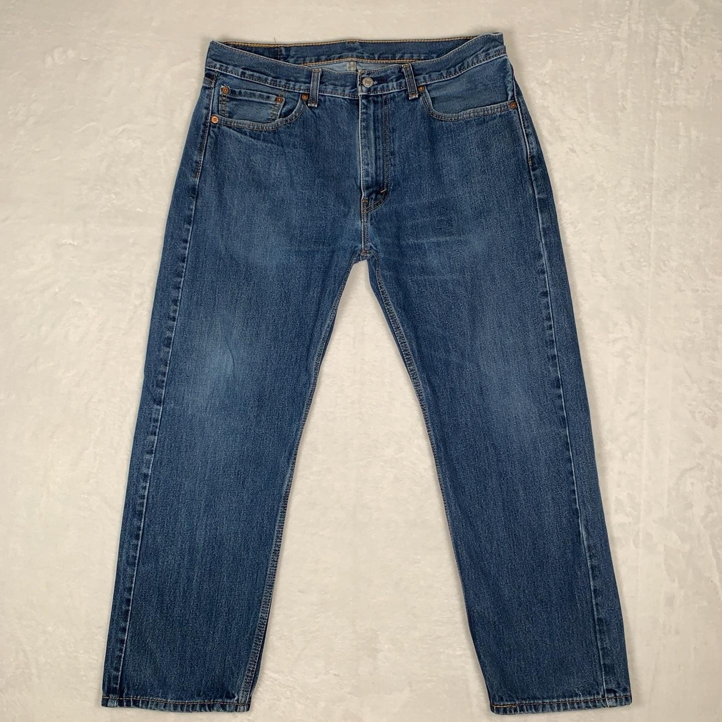 Levis 505 Regular Jeans Mens 36×29 Blue Medium Wash Straight Denim Cotton