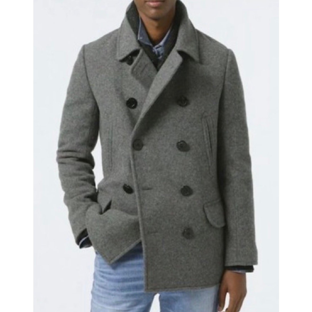 J Crew Dock Peacoat Jacket PrimaLoft Grey Men’s S New Classic Preppy