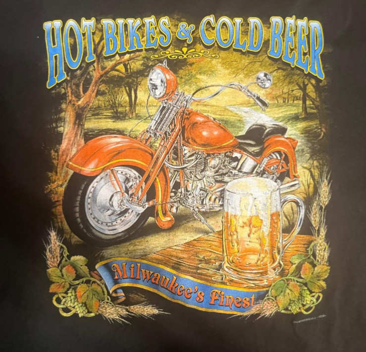 vintage 90s single stitch CMJ biker tee double sided graphics