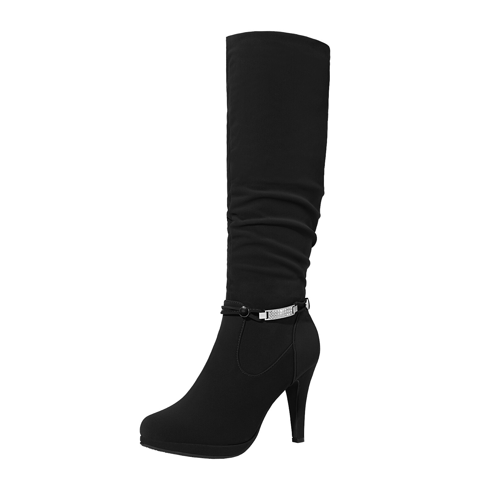 Womens Knee High Winter Boots Warm Fur Lined Zip Up Boots US 5-11