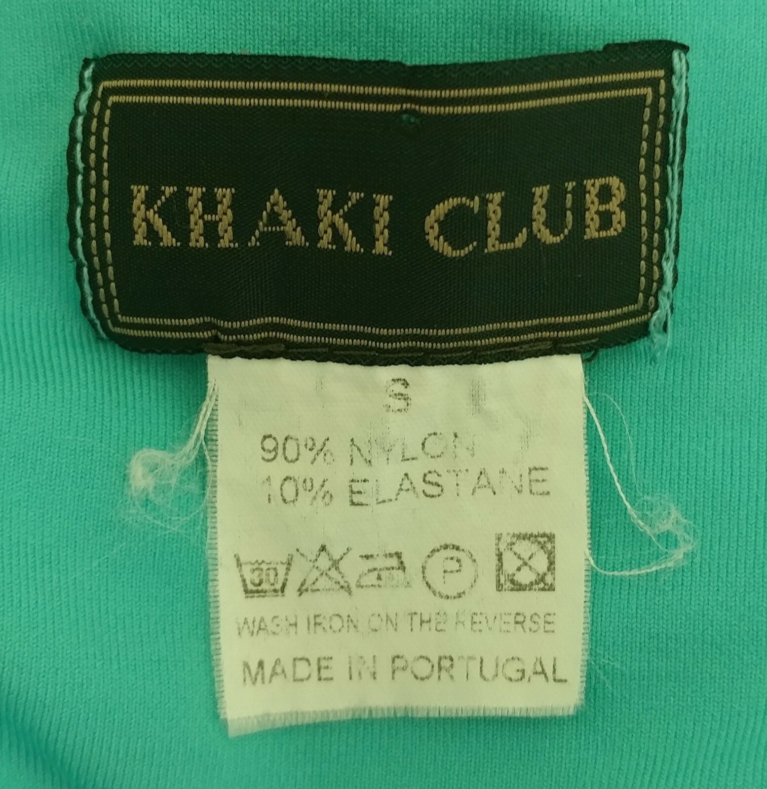 Khaki Club Women Swim Shirt, Size S, Teal/Black, 90% Nylon, 10% Spandex