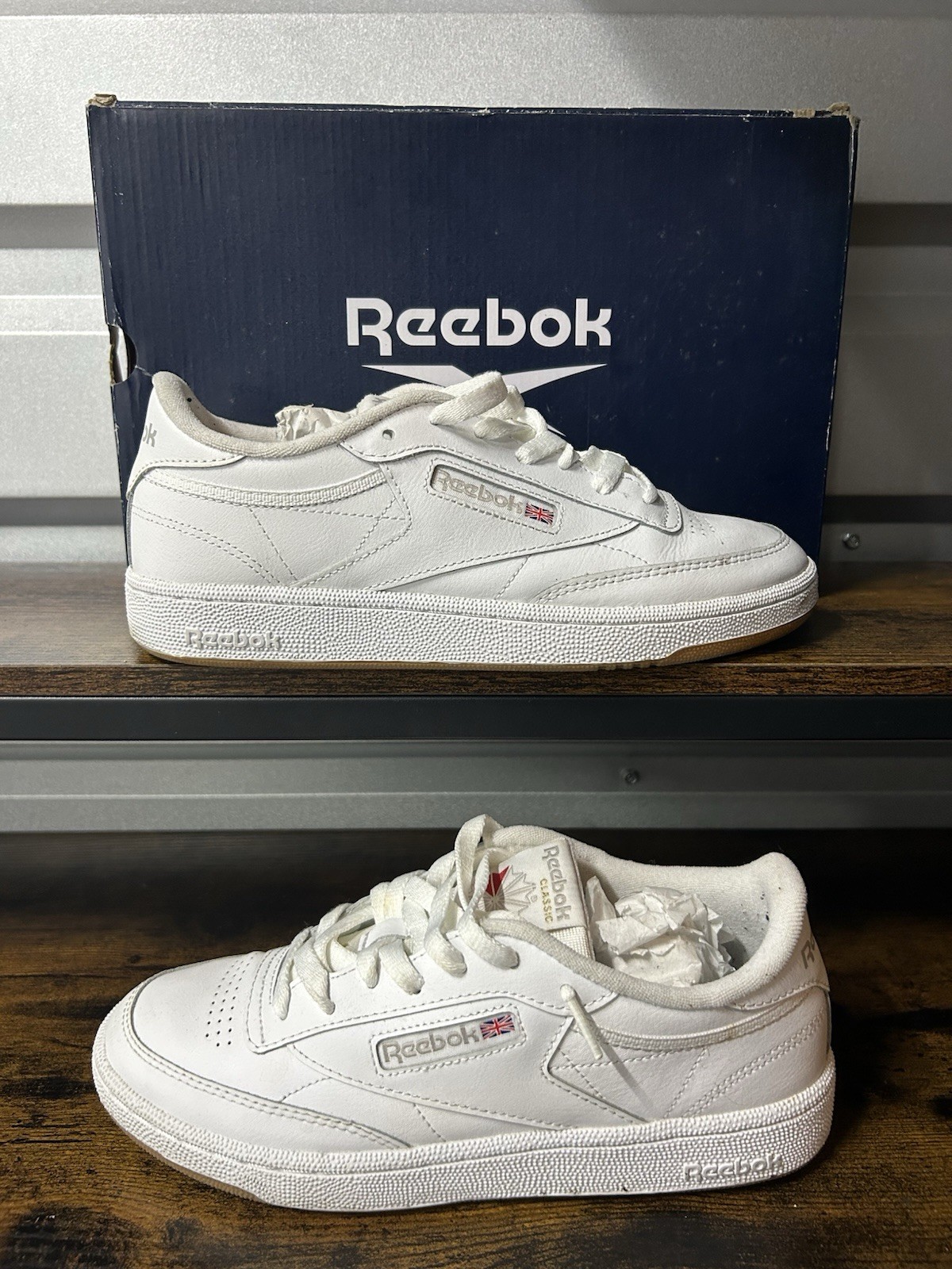 Reebok Club C 85 Classic White Leather Sneakers Women’s Size 10.5 Men’s 9