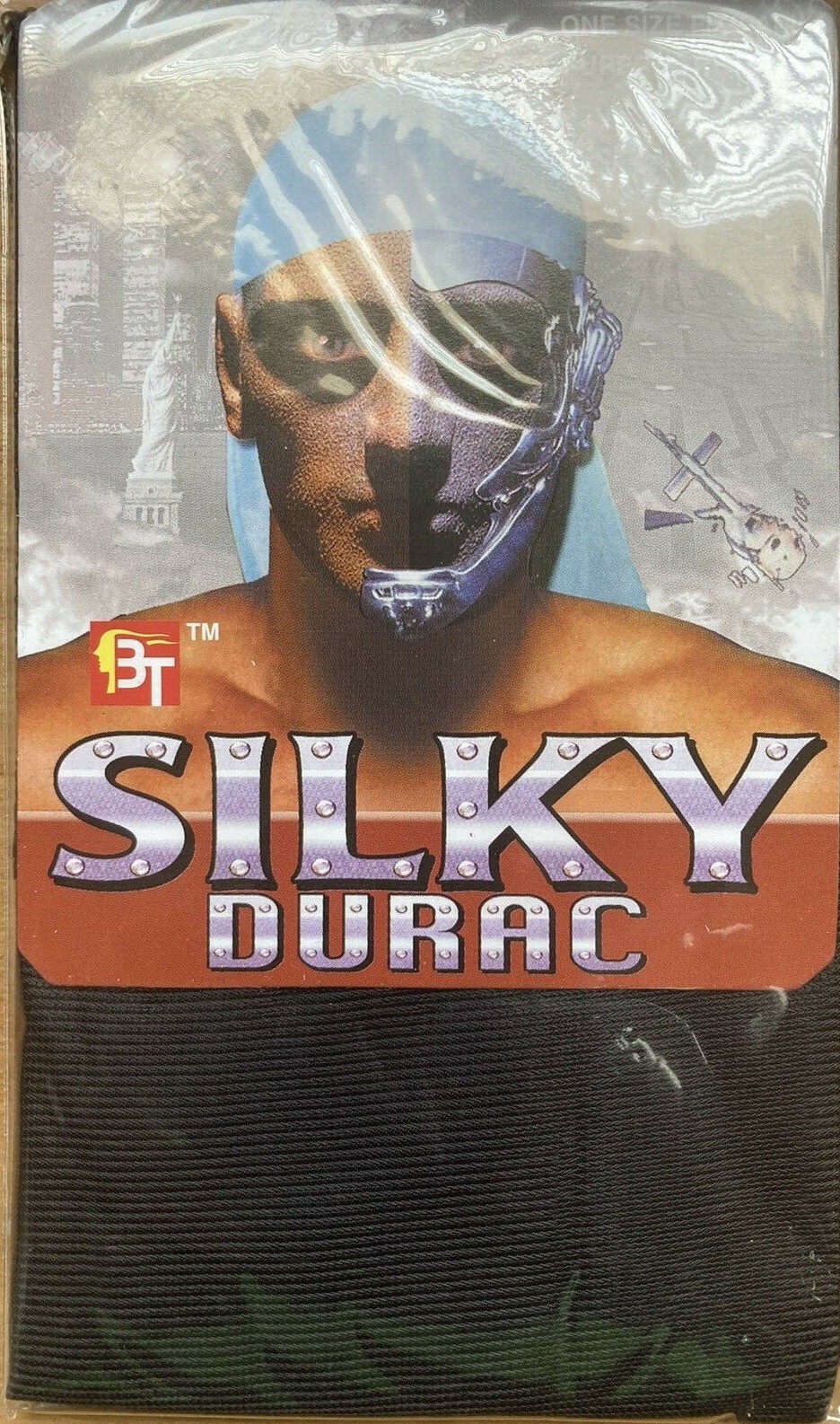One Pack BLACK SILKY SATIN DURAC SUPER STRETCH QUALITY ONE SIZE FITS ALL