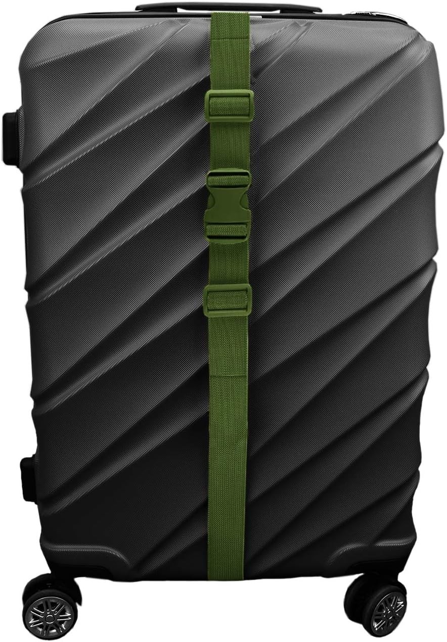 1.5″ Utility Straps with Buckle Adjustable, 4-Pack (Army Green, 9.5 feet Long
