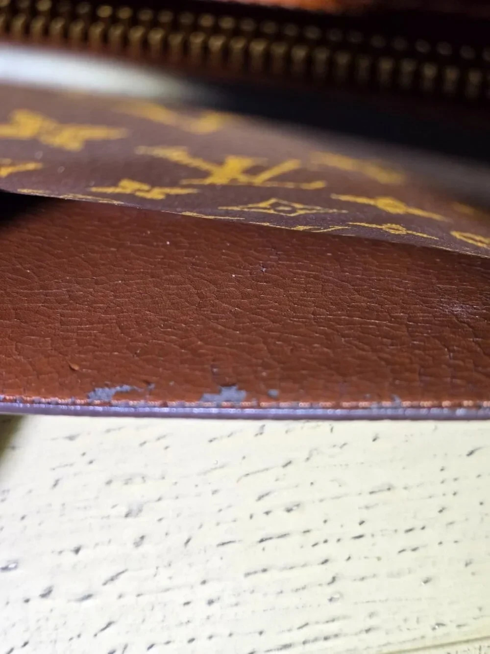 Authentic Louis Vuitton Pochette Homme Pouch Brown Leather