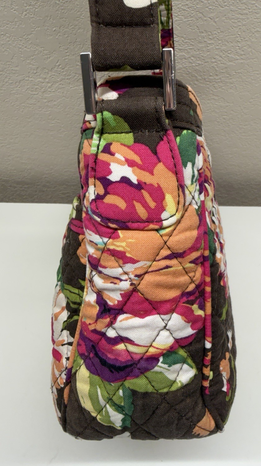 Vera Bradley English Rose Cassidy Quilted Purse Hand Bag Floral VGUC