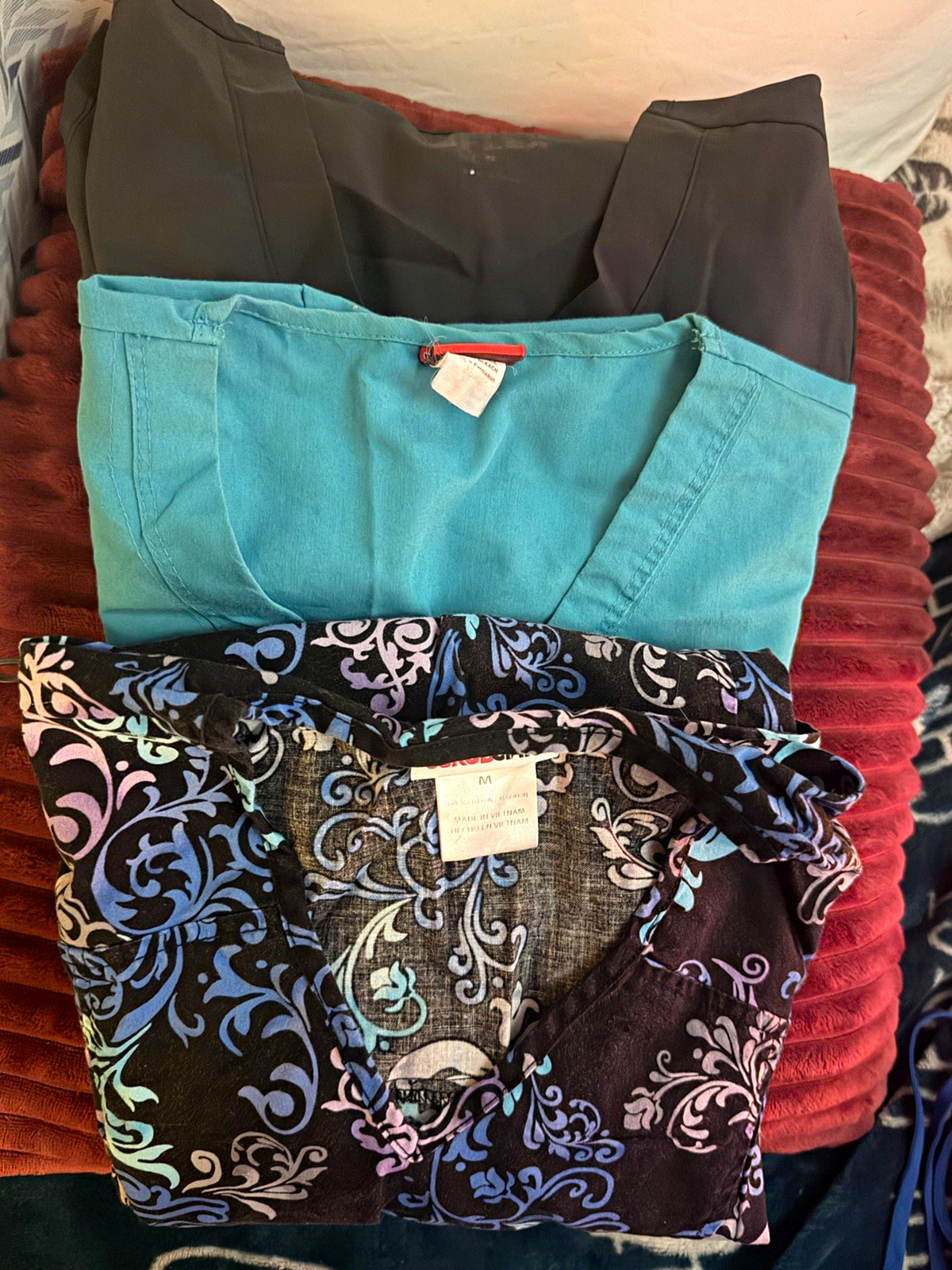 Dickies Women’s Scrubs Lot M Blue/Black Tops & Pants Solid/Patterned