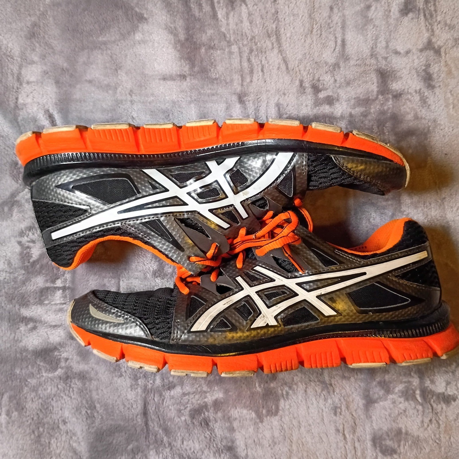 ASICS Gel-Blur33 Mens Running Shoes T2H3N Black Orange White Size 9 Sneakers Y2K
