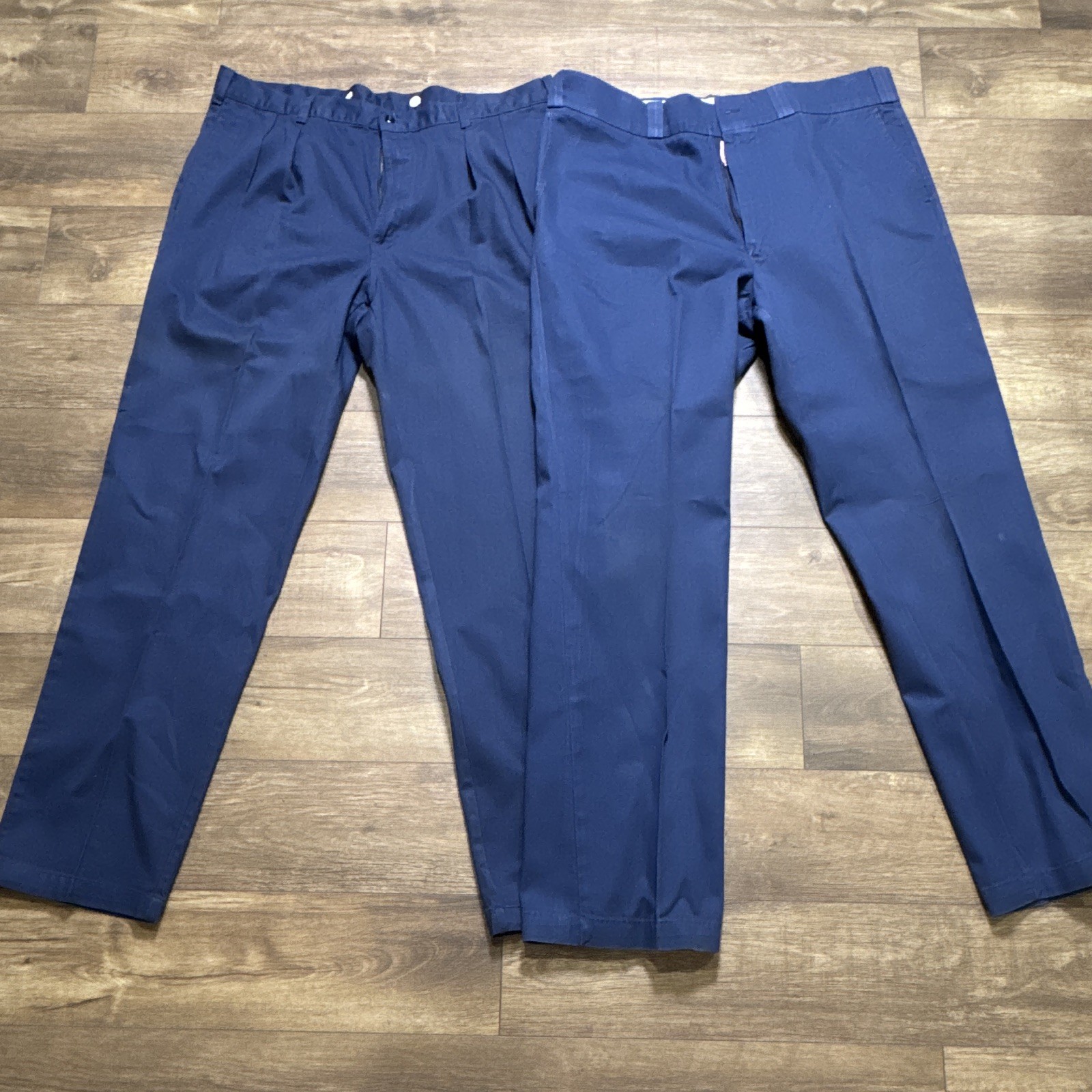 2 Pairs Duck Head Blue Cotton Twill Dress Pants 36W Regular Straight