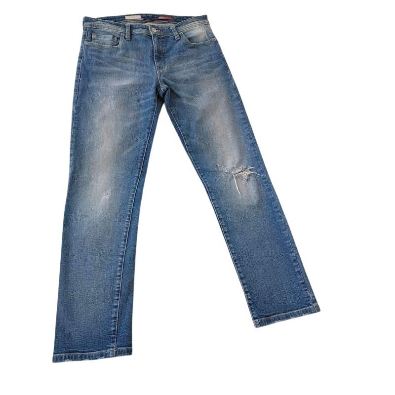 Y2K Moto Utility Skinny Jeans Dark Wash Embroidered Pocket 30×31 2.1 Denim