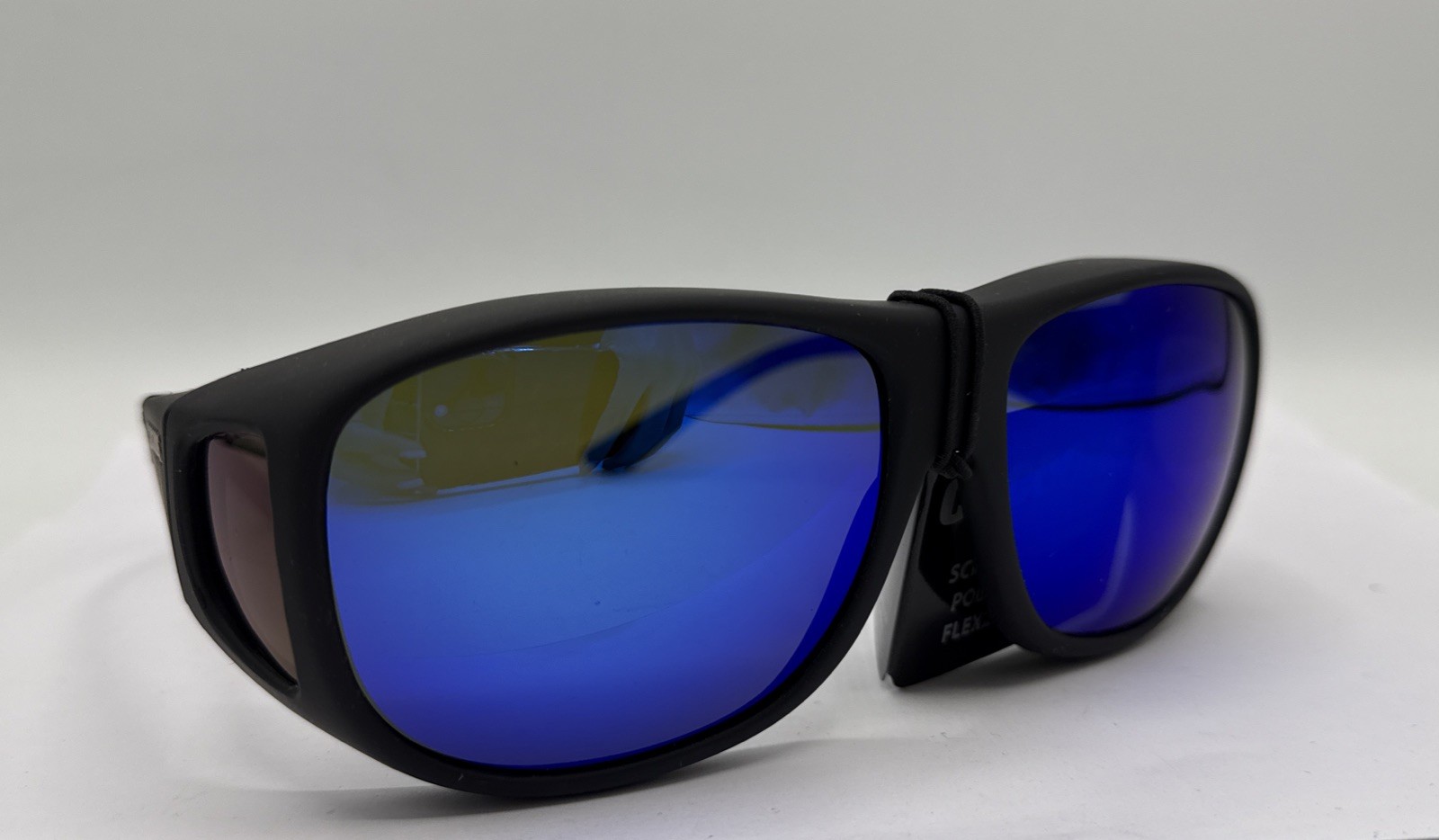 Cocoons C302M Pilot Black Polarized Blue Mirrored Fitover Flex2Fit Glasses NIB