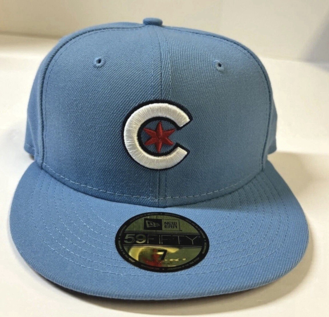 CHICAGO CUBS NEW ERA 59FIFTY CITY CONNECT FITTED HAT CAP LIGHT SKY BABY BLUE WOW