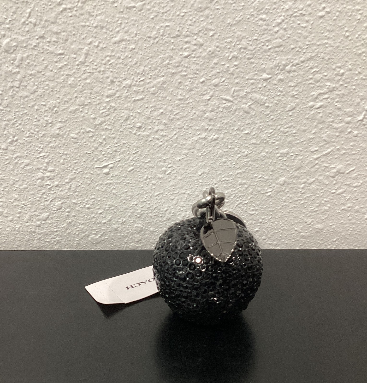 Coach Crystal Apple Black Bag Charm Keyring CCD29 2.0″ x 2.0″ Weighs 4.3 oz.