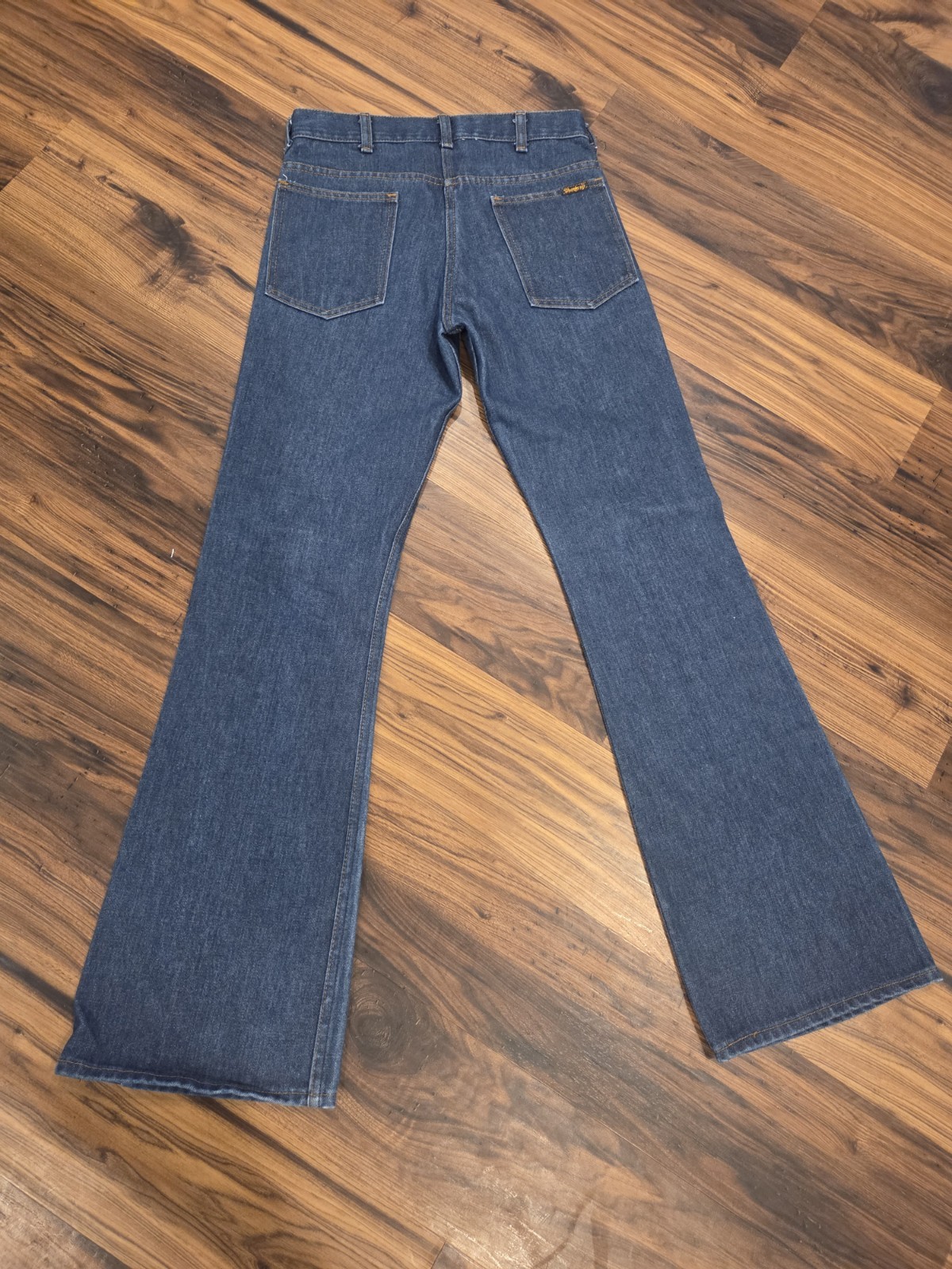 Vtg Sears Thumbs Up Bell Bottom Jeans 1970s Trim Fit Fits 28 Scovill Zip Unisex