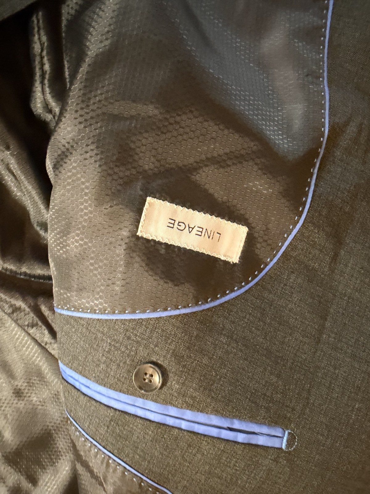 2025 LINEAGE Gray Double Breasted Sport Coat Suit Blazer 44S