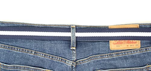 Canvas Web Belt D-Ring Buckle 1.25″ Wide Metal Tip Multi-Color