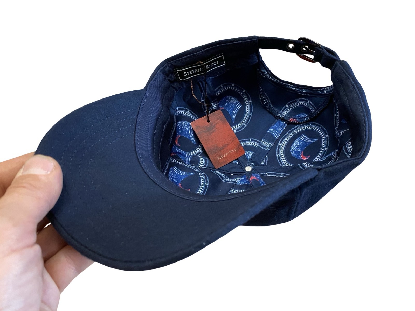 SR STEFANO RICCI Hat Blue Classic Style “SR EAGLE_w” Red Badge Adjustable New