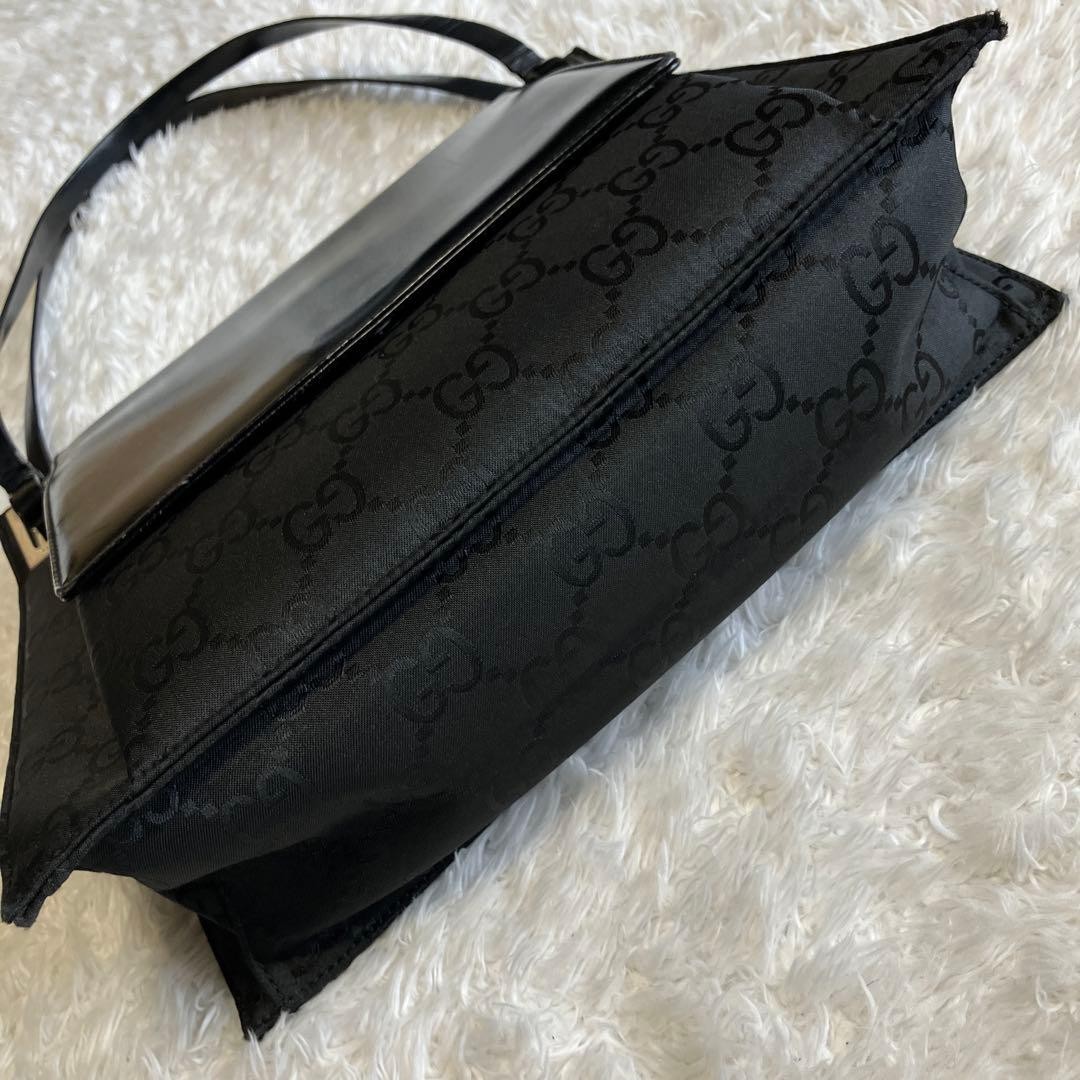 Gucci Shoulder Bag GG Pattern Leather Jacquard Woven Canvas